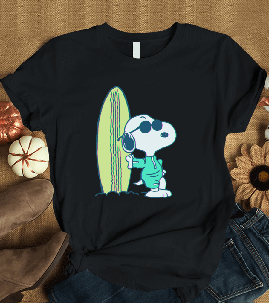 Snoopy Joe Cool Surfboard Relaxed Vibe T-Shirt