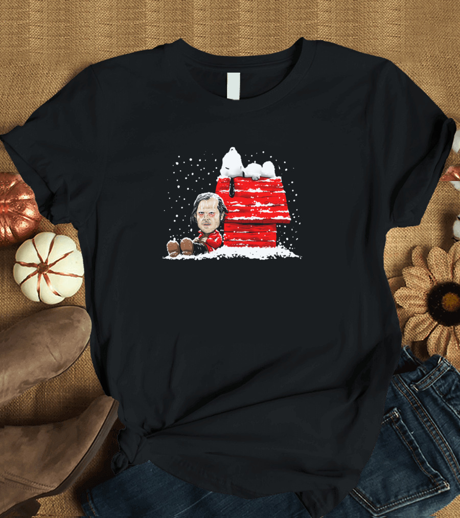 Jack Torrance and Snoopy Snow Scene T-Shirt