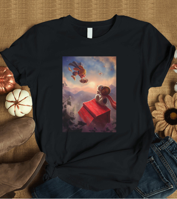 T-Shirt: Peanuts Snoopy Doghouse Pilot Adventure Scene T-Shirt Peanuts Snoopy Doghouse Pilot Adventure Scene T-Shirt