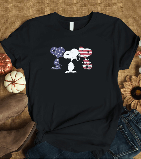 T-Shirt: Snoopy American Flag 4th of July Patriotic Peanuts T-Shirt Snoopy American Flag 4th of July Patriotic Peanuts T-Shirt