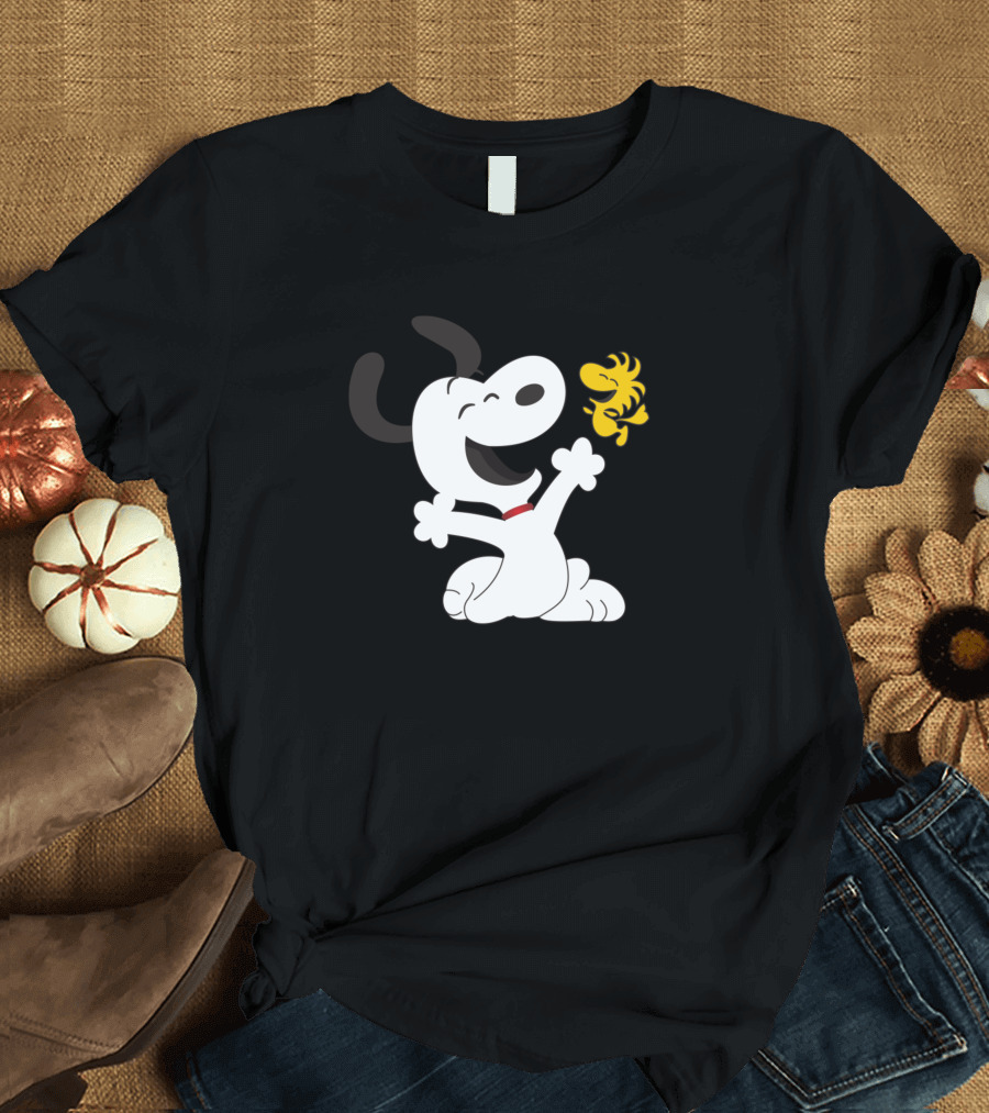 Snoopy Happiness with Woodstock Best Friend Joyful Moment T-Shirt