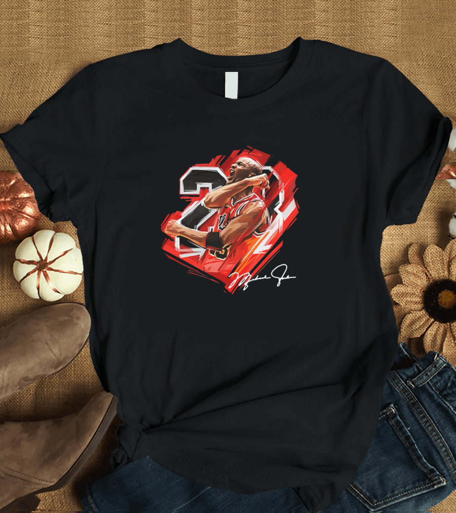 Michael Jordan 23 Signature Basketball Legend Iconic T-Shirt