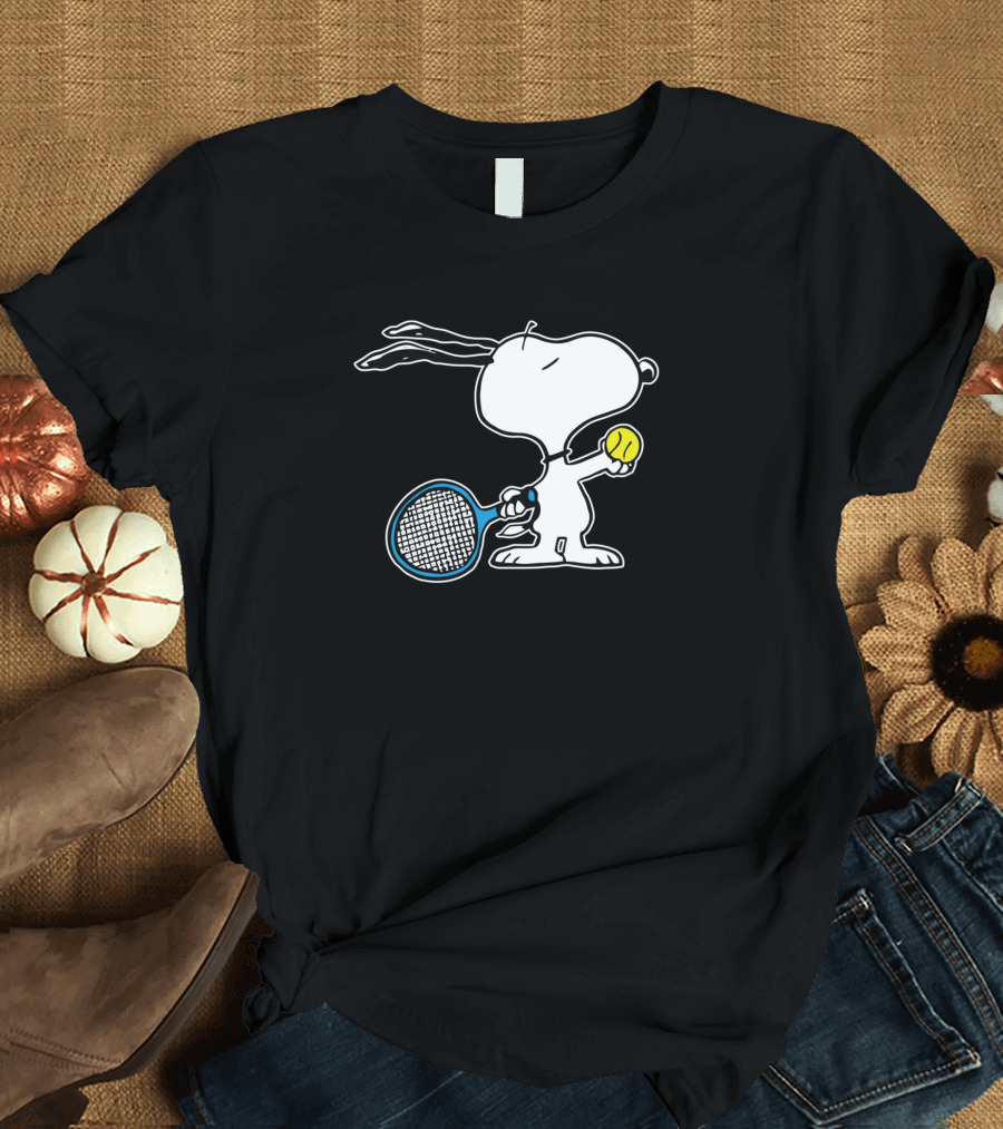 Snoopy Tennis Racket and Ball Iconic Peanuts Character T-Shirt