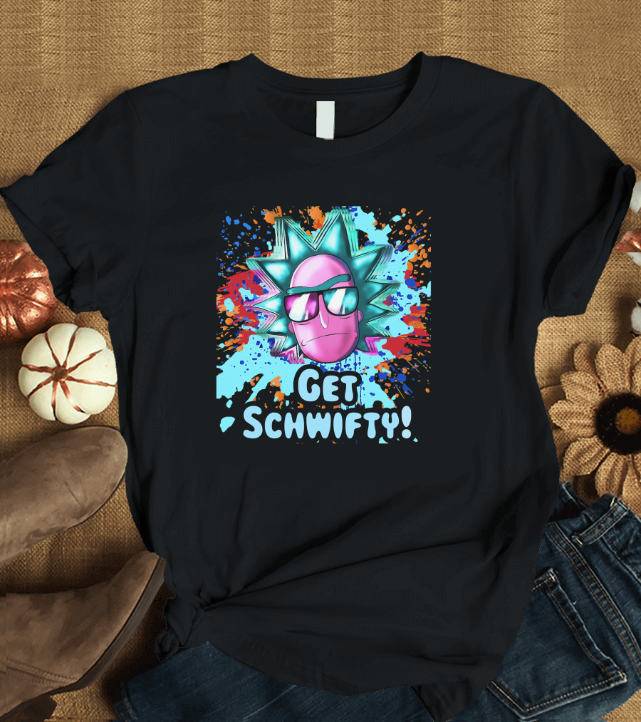 Get Schwifty Rick and Morty Colorful Splatter T-Shirt