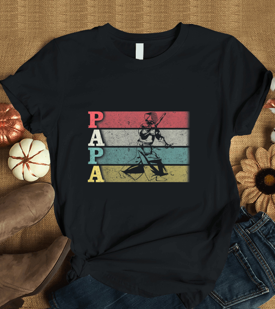 Papa Vintage Kendo Retro Dad Fathers Day T-Shirt