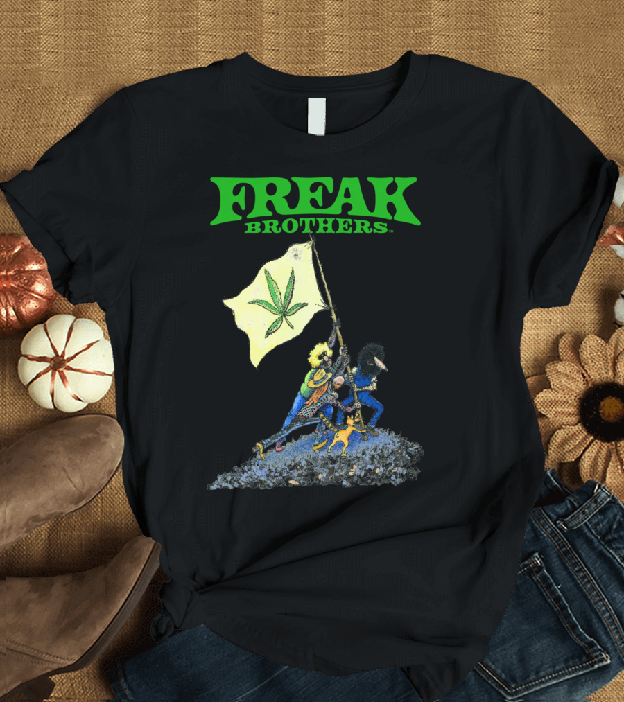 Freak Brothers Cannabis Flag Iconic Comic T-Shirt