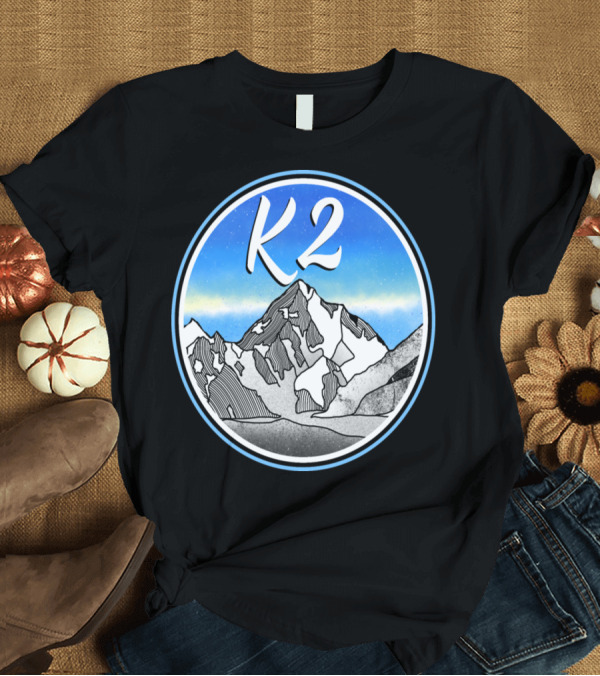 T-Shirt: K2 Snow-Capped Mountain Peak Artistic Circle T-Shirt K2 Snow-Capped Mountain Peak Artistic Circle T-Shirt