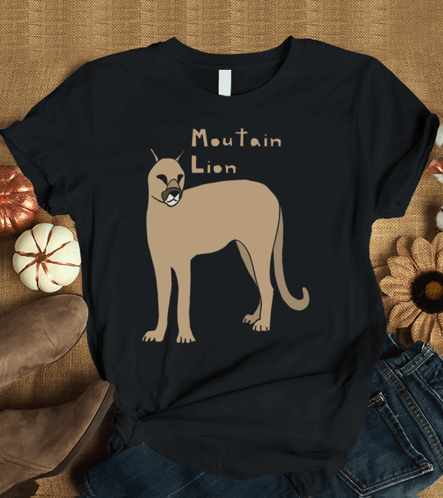 Moutain Lion Stylized Illustration with Text T-Shirt