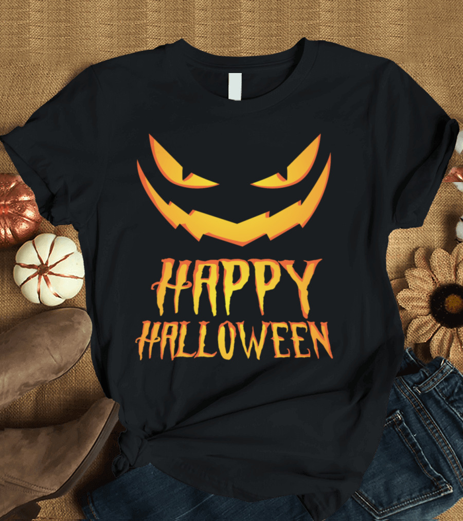 Happy Halloween Pumpkin Face Jack O' Lantern T-Shirt