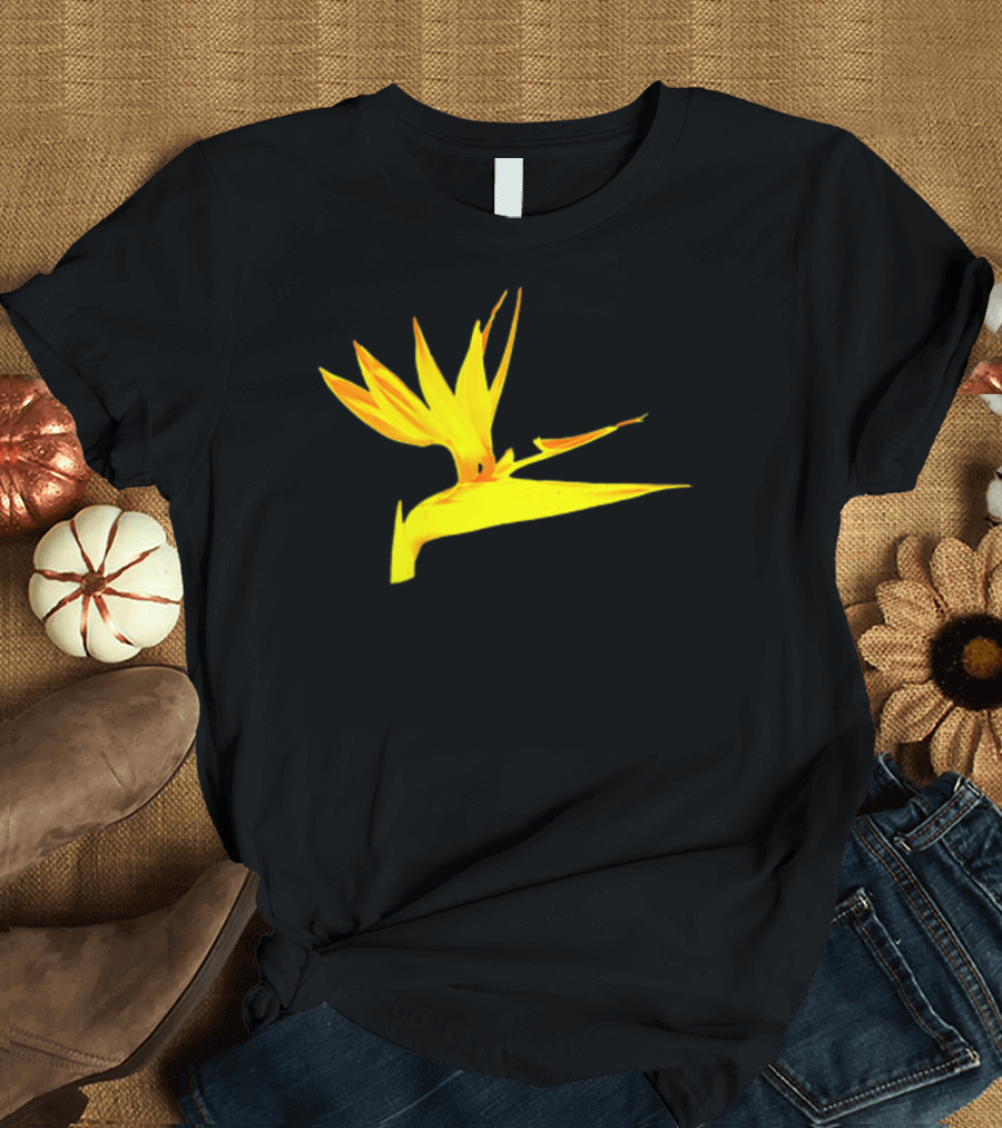 Bird Of Paradise Golden Flower Biophilic Club T-Shirt