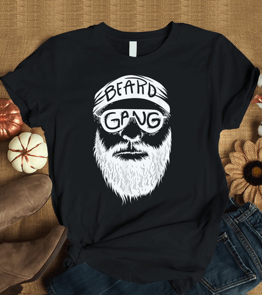 Beard Gang Great Men's Beard Club Bearded Face with Sunglasses and Cap T-Shirt