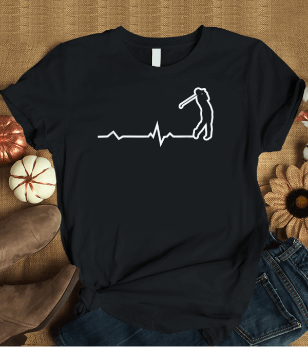 T-Shirt: Golfer Heartbeat Golfing Golf Player Club Swing T-Shirt Golfer Heartbeat Golfing Golf Player Club Swing T-Shirt