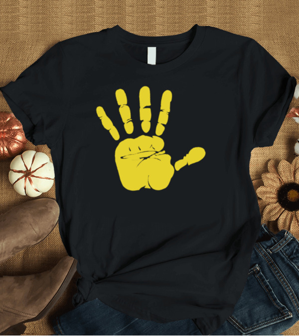 T-Shirt: Cinco Jersey Yellow Handprint T-Shirt Cinco Jersey Yellow Handprint T-Shirt