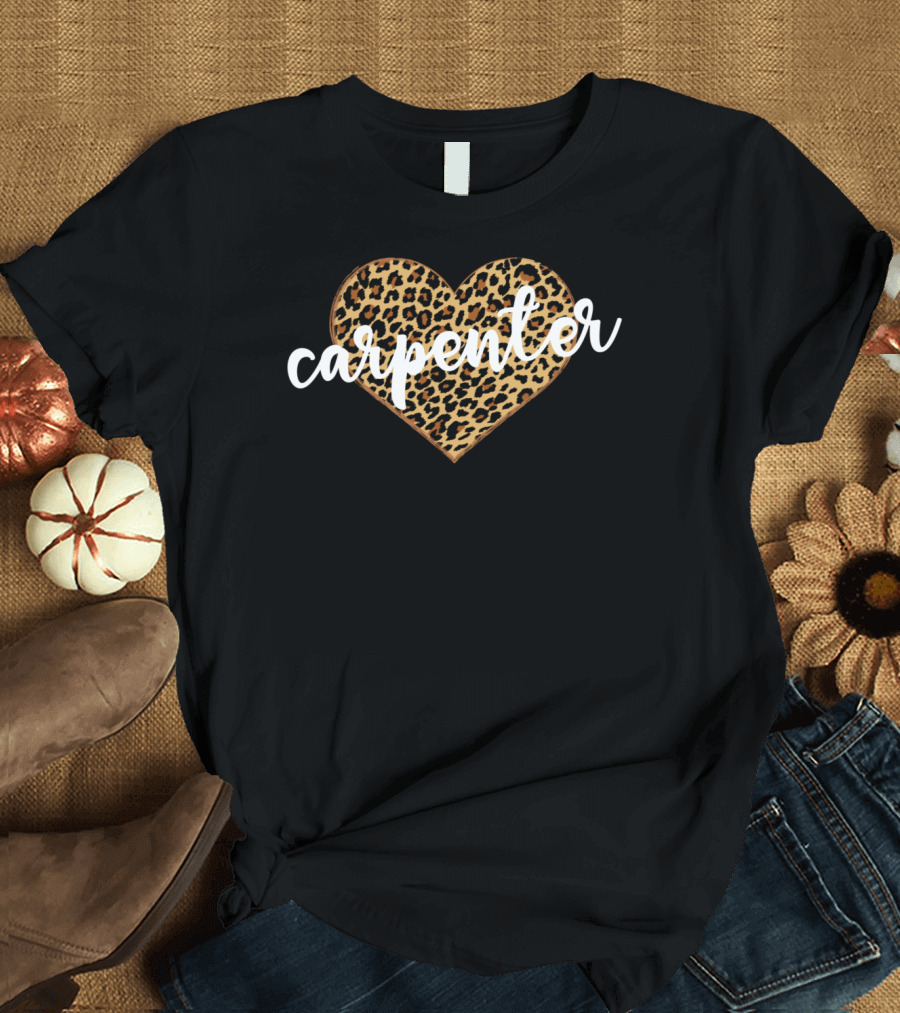 Carpenter Heart Leopard Print T-Shirt