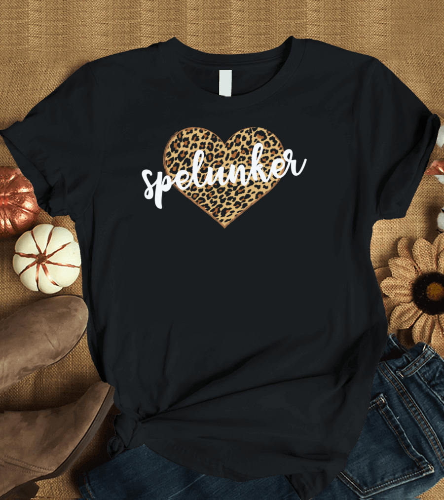 Spelunker Leopard Heart T-Shirt