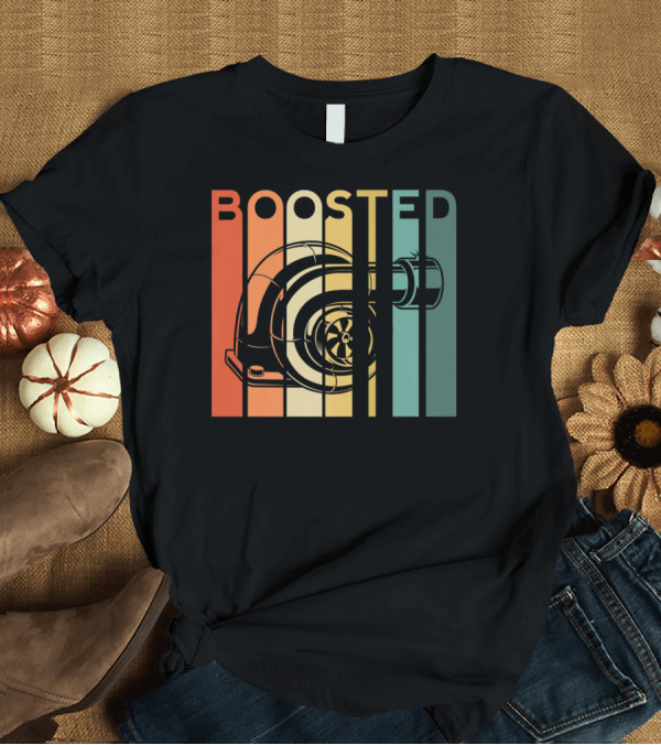 T-Shirt: Boosted Turbocharger Retro Stripes T-Shirt Boosted Turbocharger Retro Stripes T-Shirt