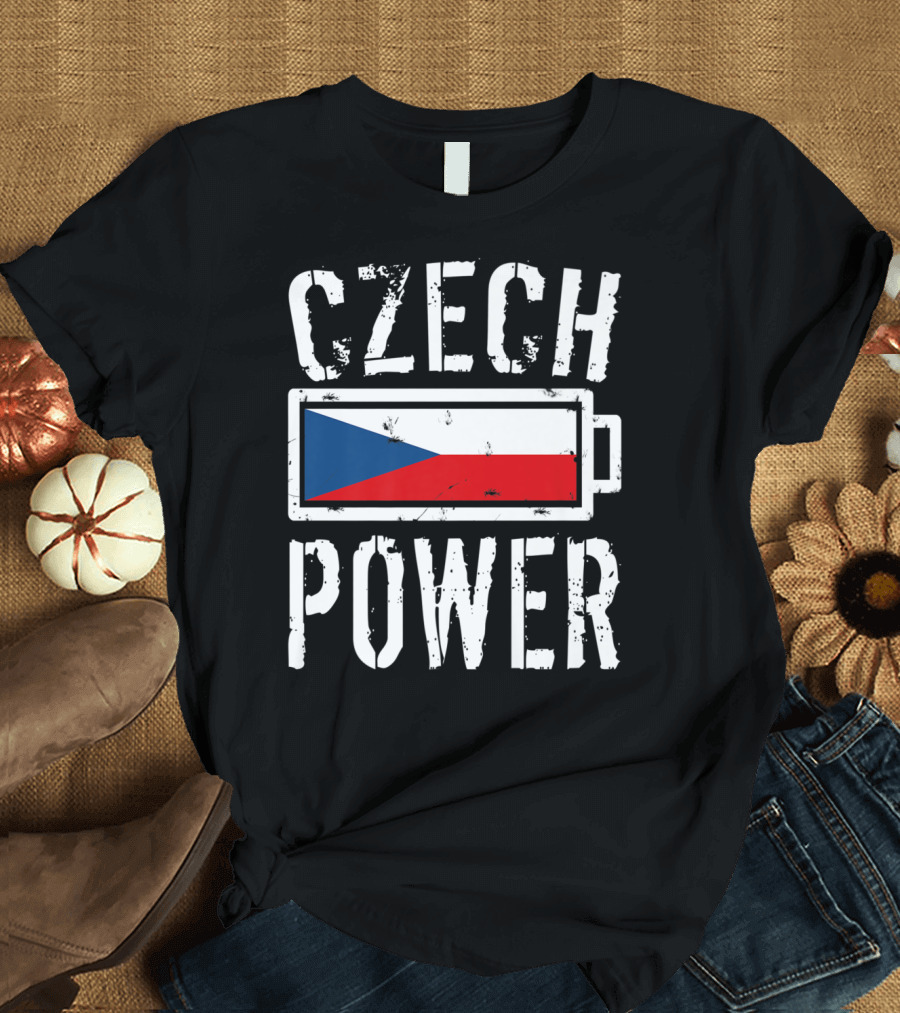 Czech Republic Flag Czech Power Battery Charging T-Shirt