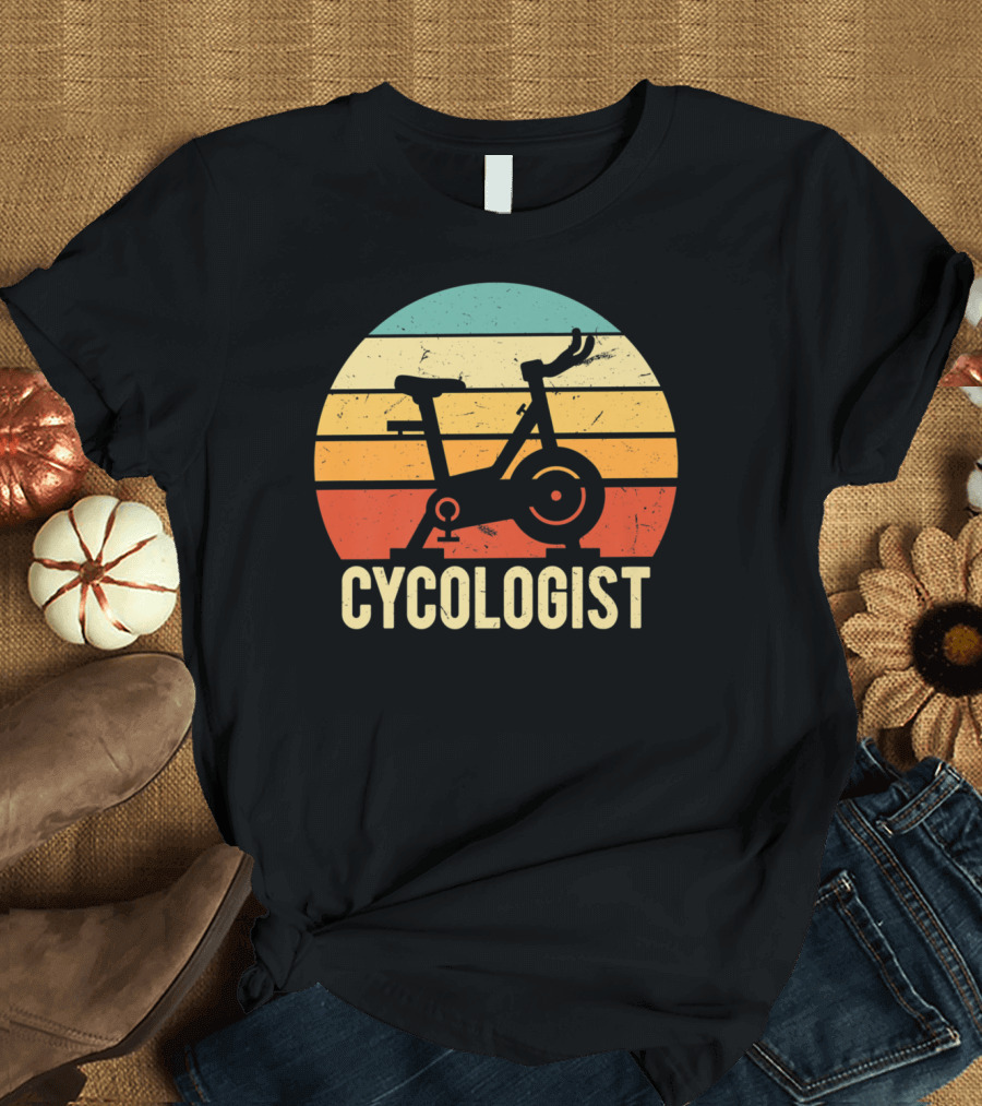 Cycologist Vintage Spin Class Exercise Bike Rider T-Shirt