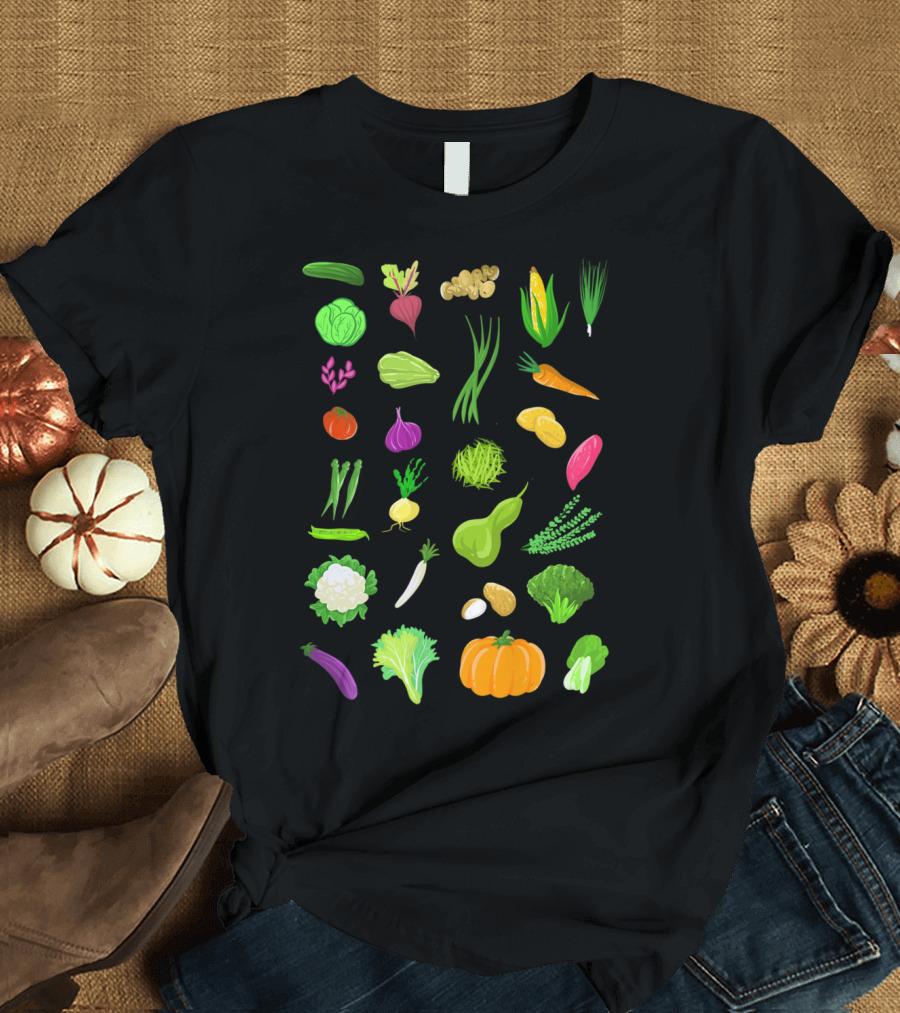 Funny Cute Vegetables Vegani Collection T-Shirt