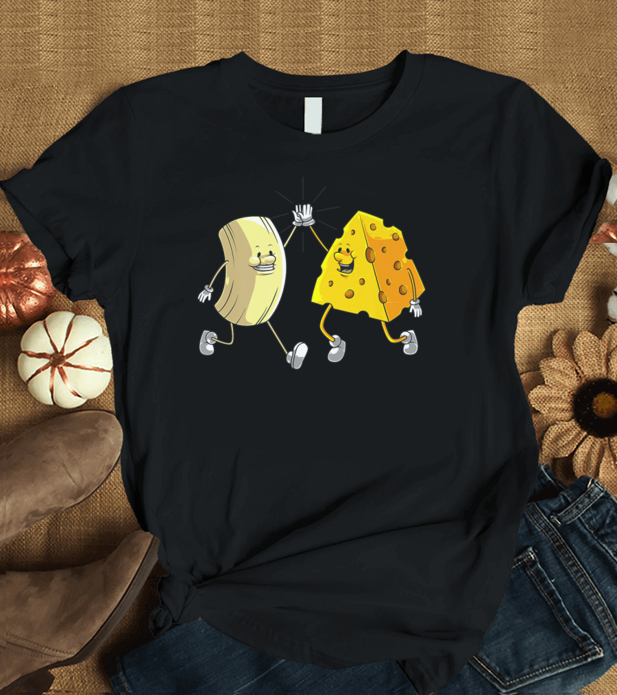 Funny Macaroni and Cheese High Five Cool T-Shirt