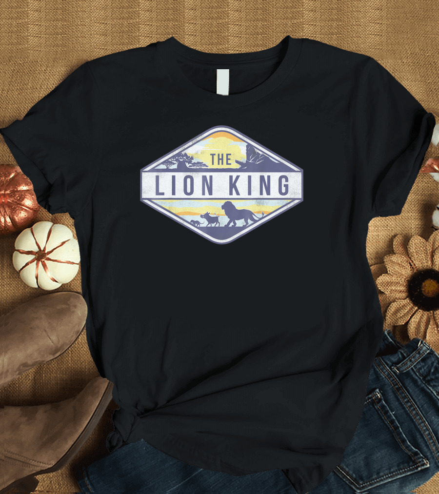 The Lion King Vintage Emblem Silhouette Savannah Scene T-Shirt