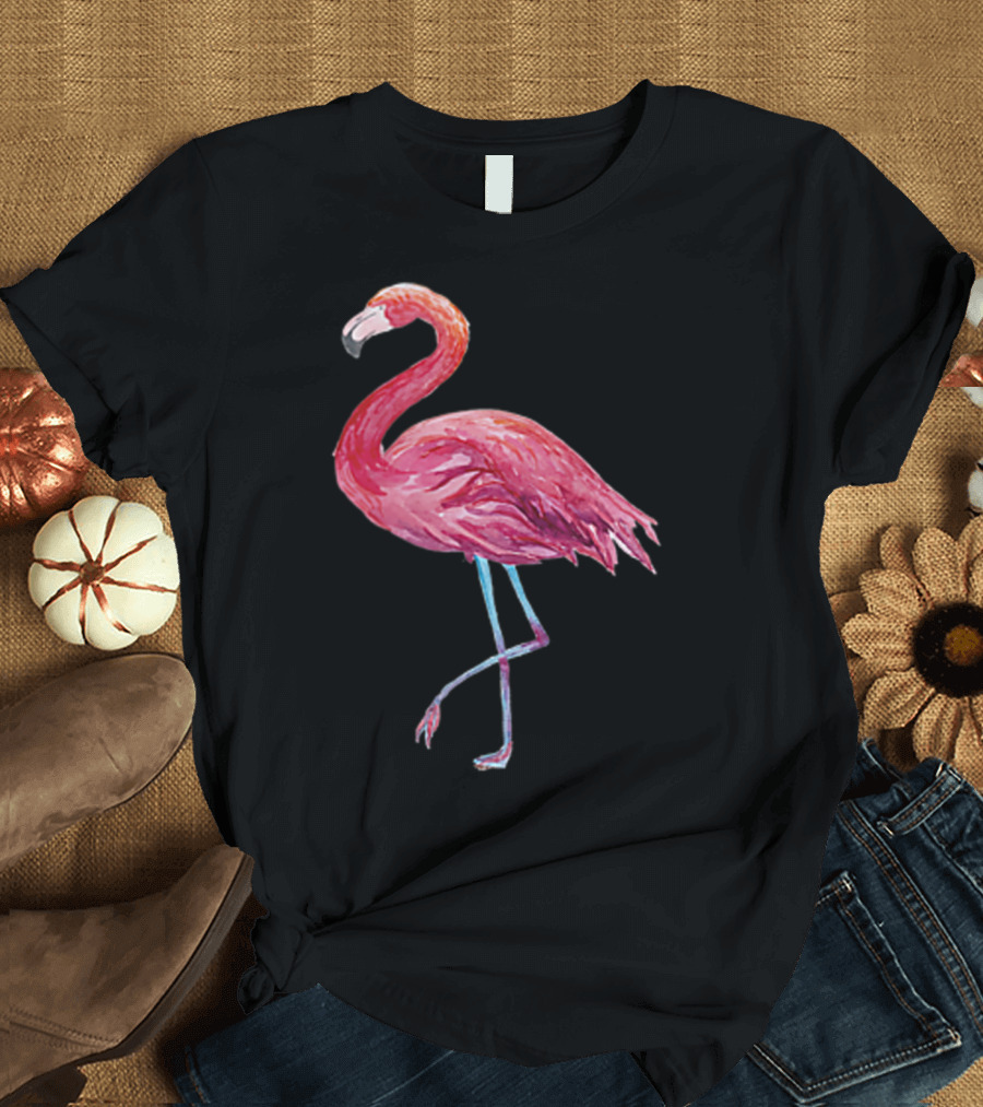 Flamingos Watercolor Bird T-Shirt