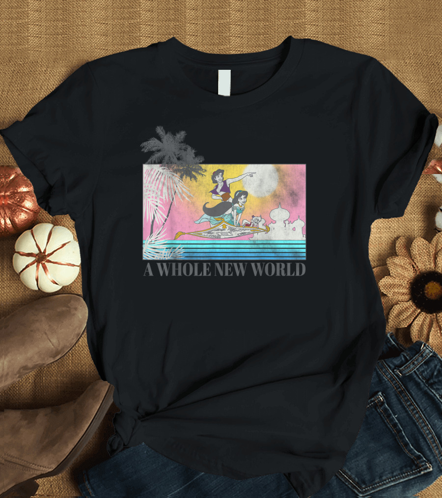 Disney Aladdin and Jasmine A Whole New World Magic Carpet Ride T-Shirt