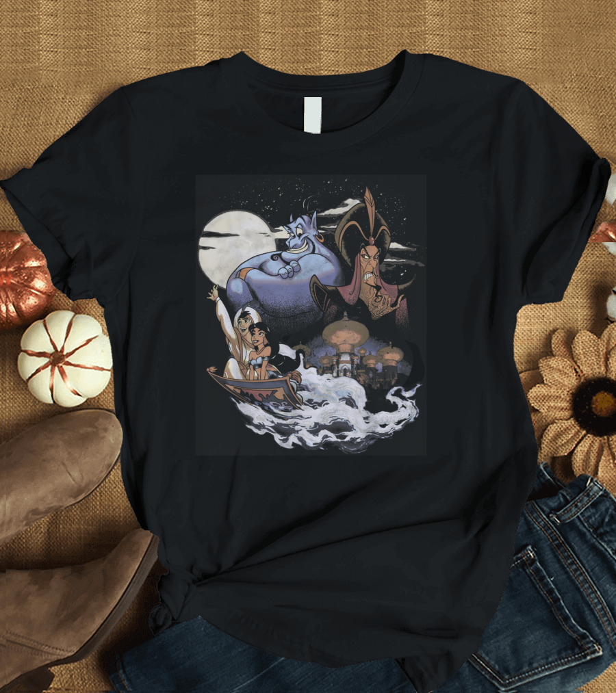 Disney Aladdin Winds of Agrabah Genie Jasmine Jafar Iconic Characters T-Shirt