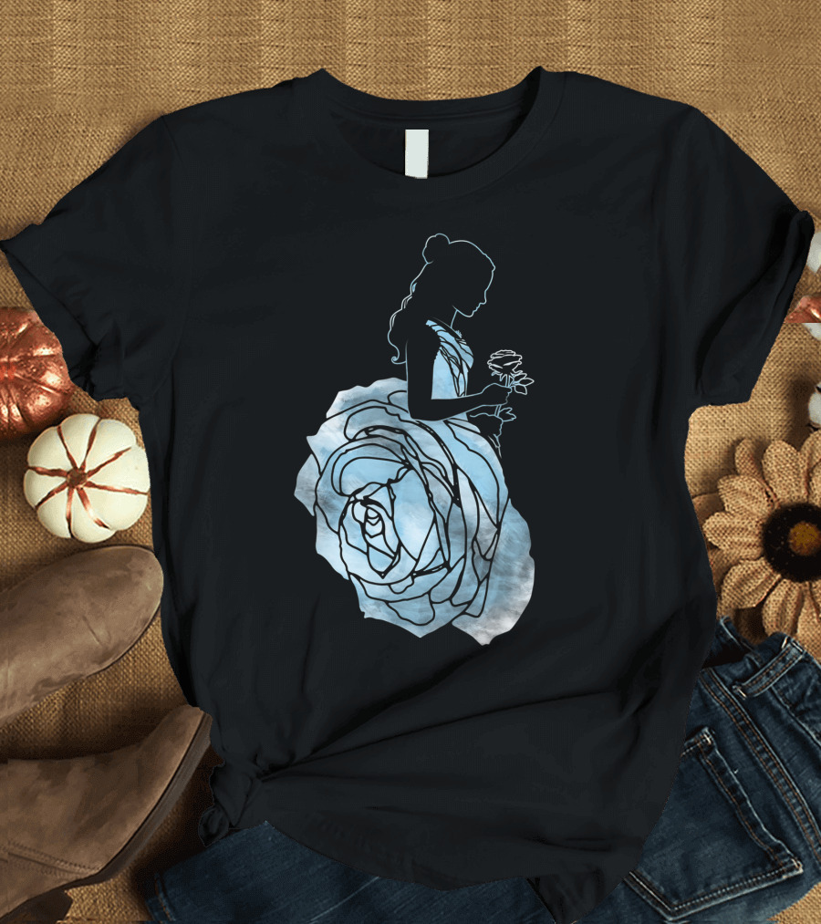 Disney Beauty and the Beast Belle Blue Rose T-Shirt