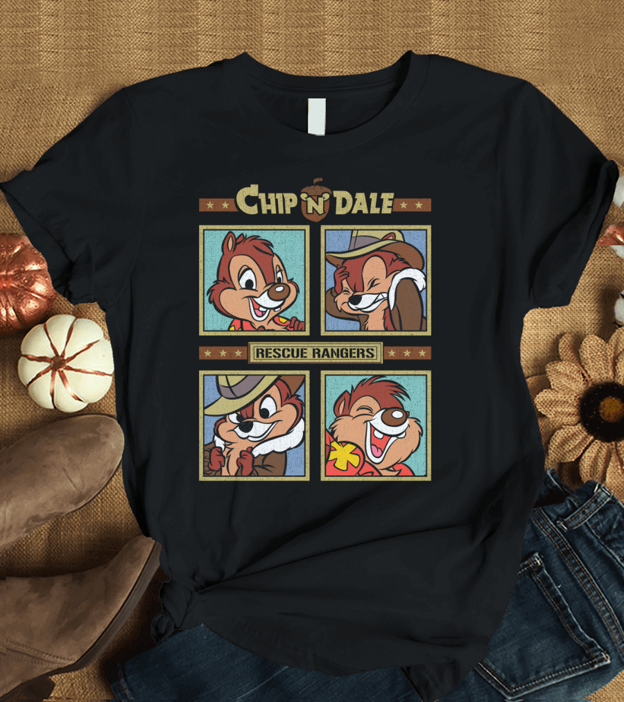 Chip N Dale Rescue Rangers Vintage Style Quartet T-Shirt