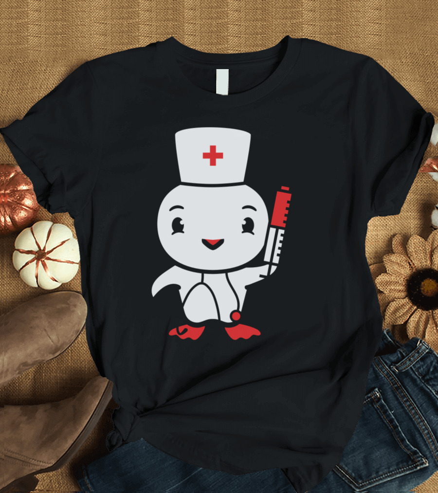 Chicken Nurse Chick Bird Syringe Cute Stethosc T-Shirt