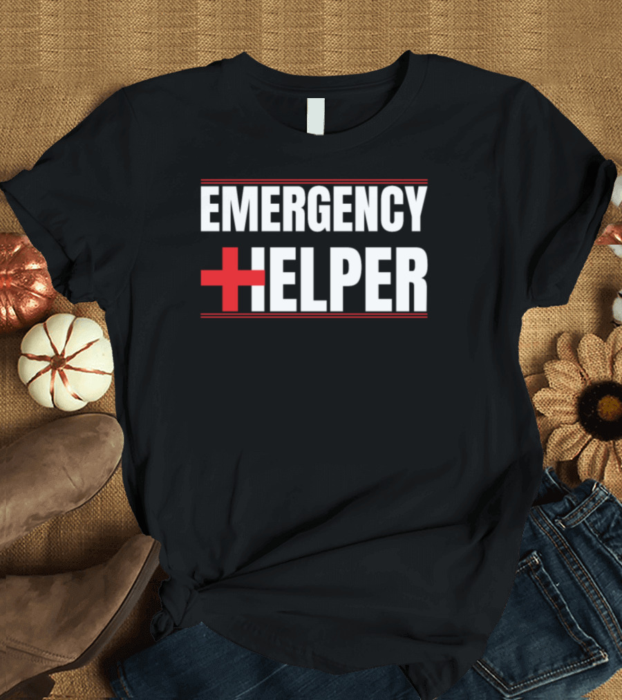 EMERGENCY + HELPER Red Cross Graphics T-Shirt
