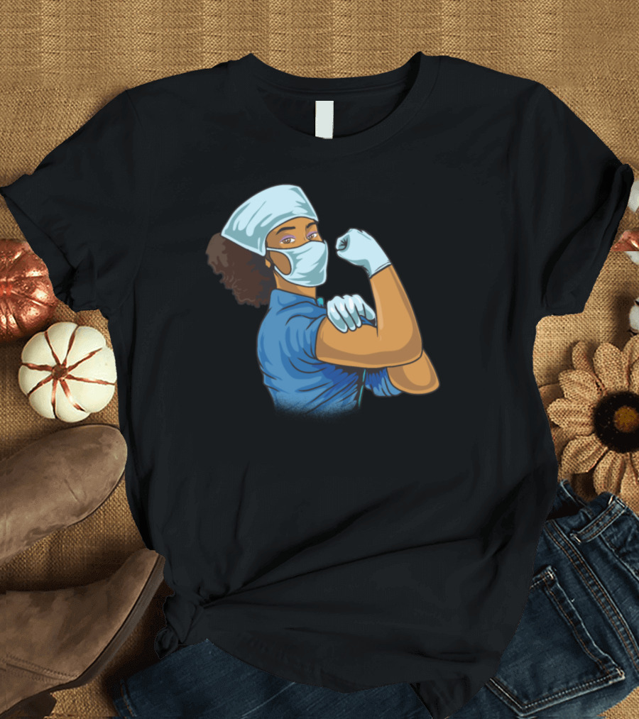 African American Nurse Empowerment Flex Pose T-Shirt
