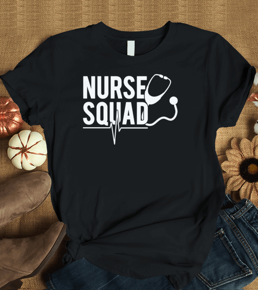 Nurse Squad Stethoscope Heartbeat Team T-Shirt