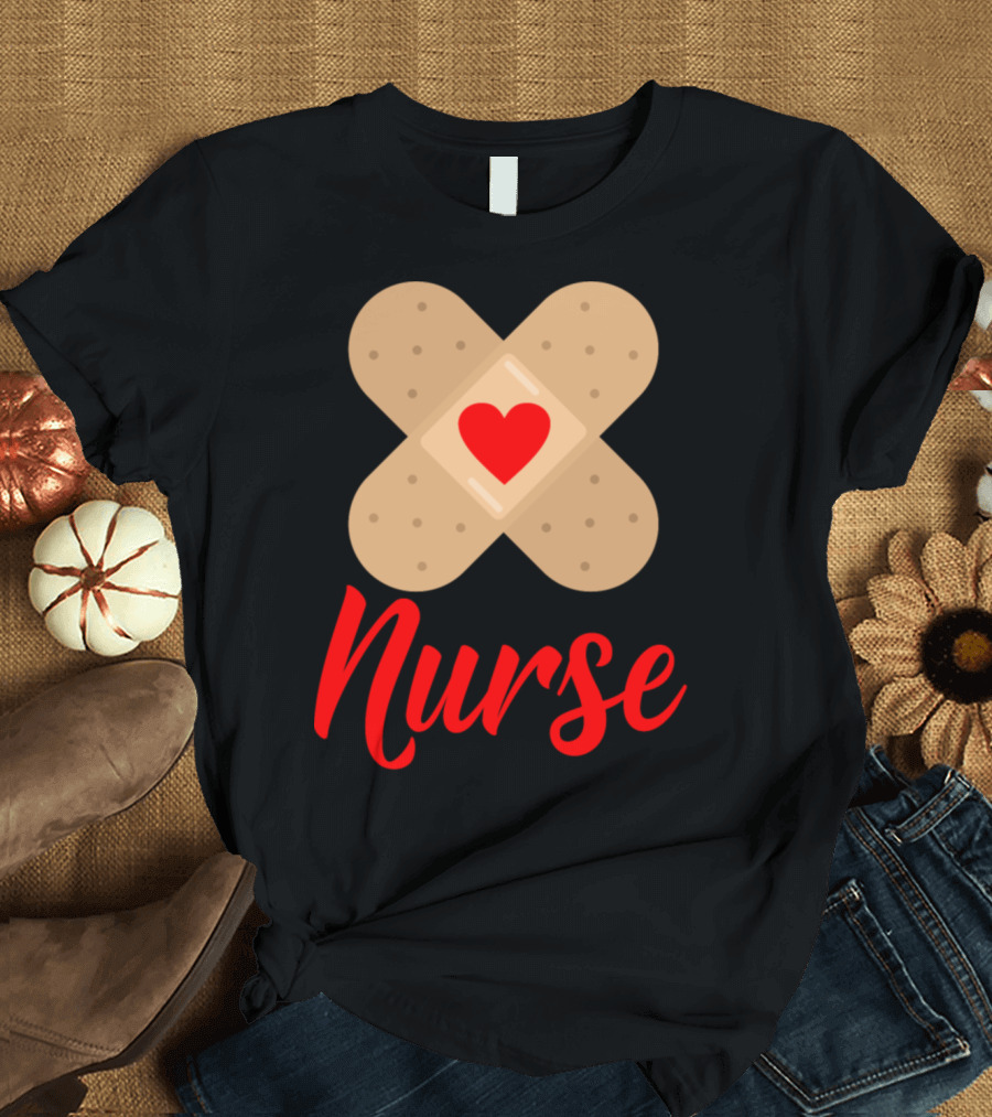 Nurse Heart Plaster Bandage T-Shirt