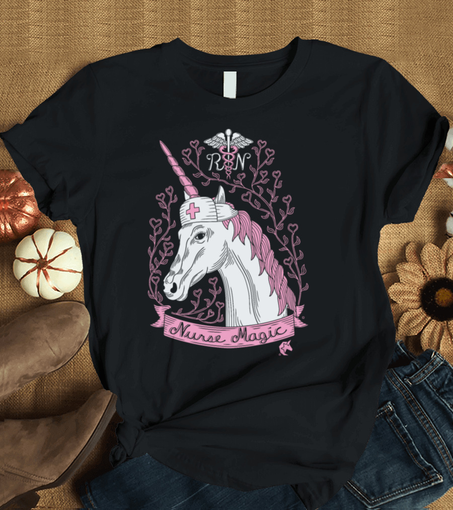 RN Nurse Magic Unicorn Caduceus T-Shirt