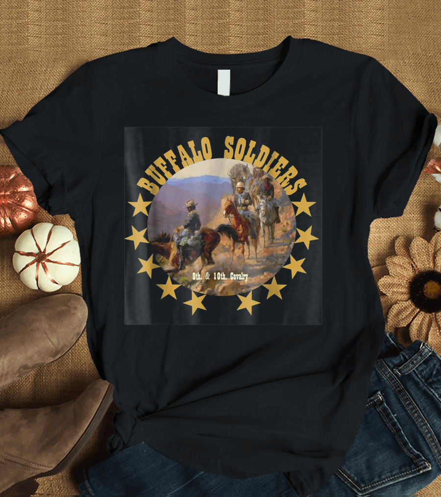 Buffalo Soldiers 9th and 10th Cavalry African American Troops Star Circle T-Shirt