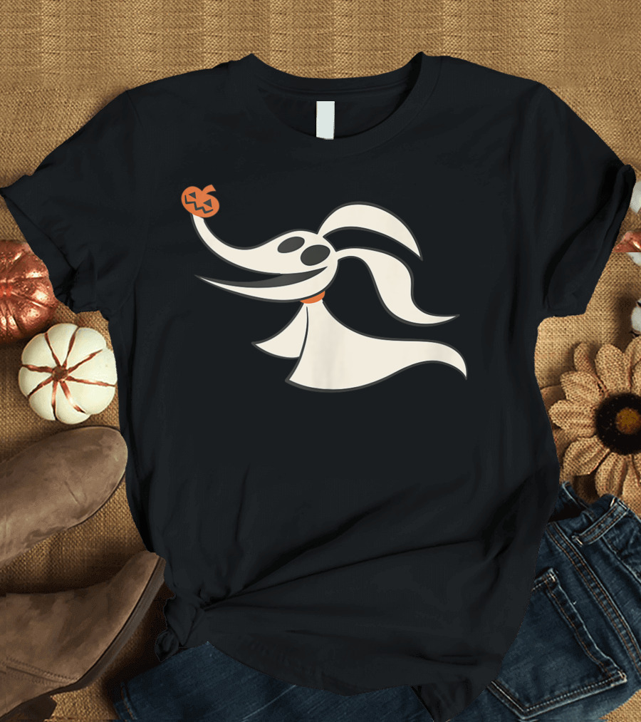 Disney Halloween Nightmare Before Christmas Zero Dog with Pumpkin Nose T-Shirt