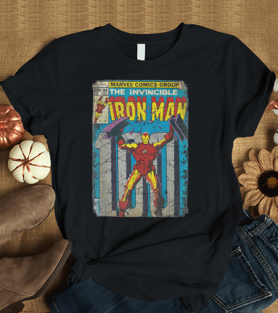 Marvel Comics Group The Invincible Iron Man Vintage Comic Cover Issue 100 30¢ T-Shirt