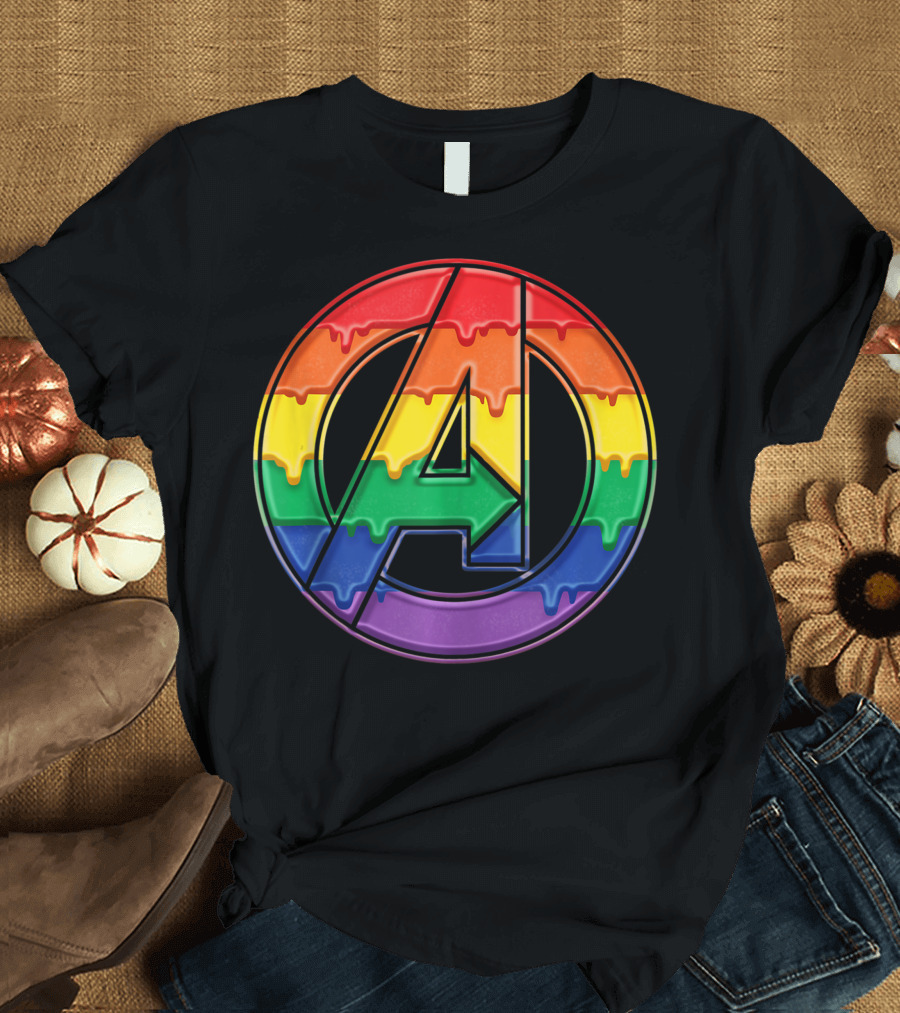 Marvel Avengers Pride Rainbow Drip T-Shirt