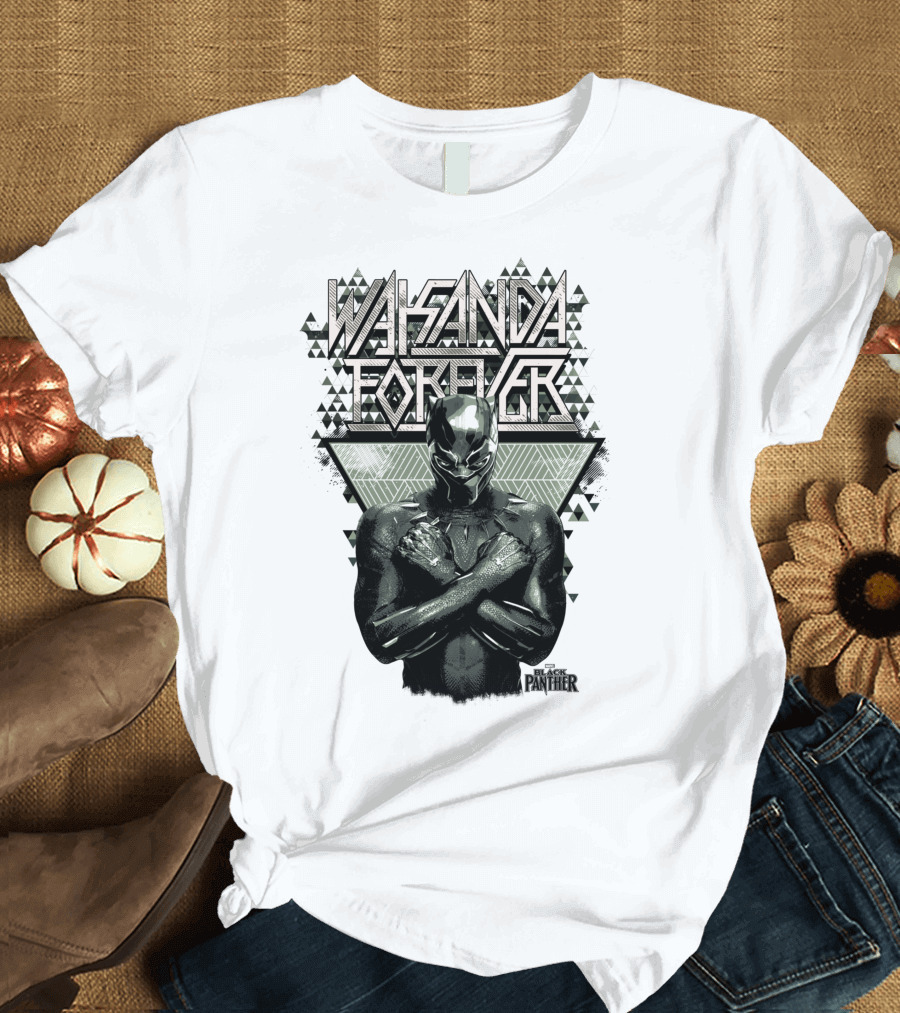 Wakanda Forever Black Panther Marvel Prism Triangles T-Shirt