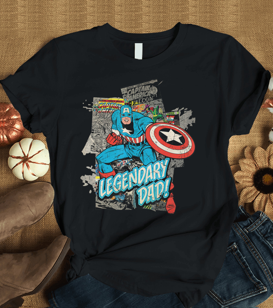 Legendary Dad Marvel Captain America Comics T-Shirt
