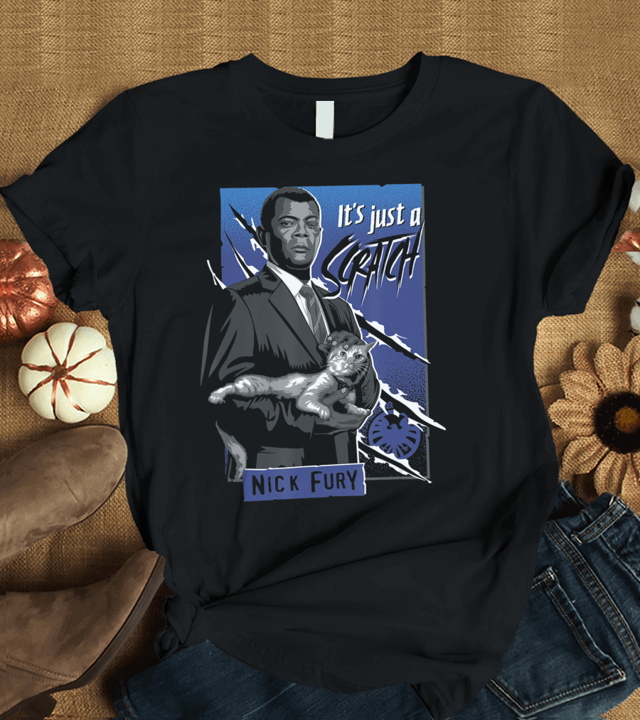 Nick Fury It's Just a Scratch Captain Marvel Goose T-Shirt