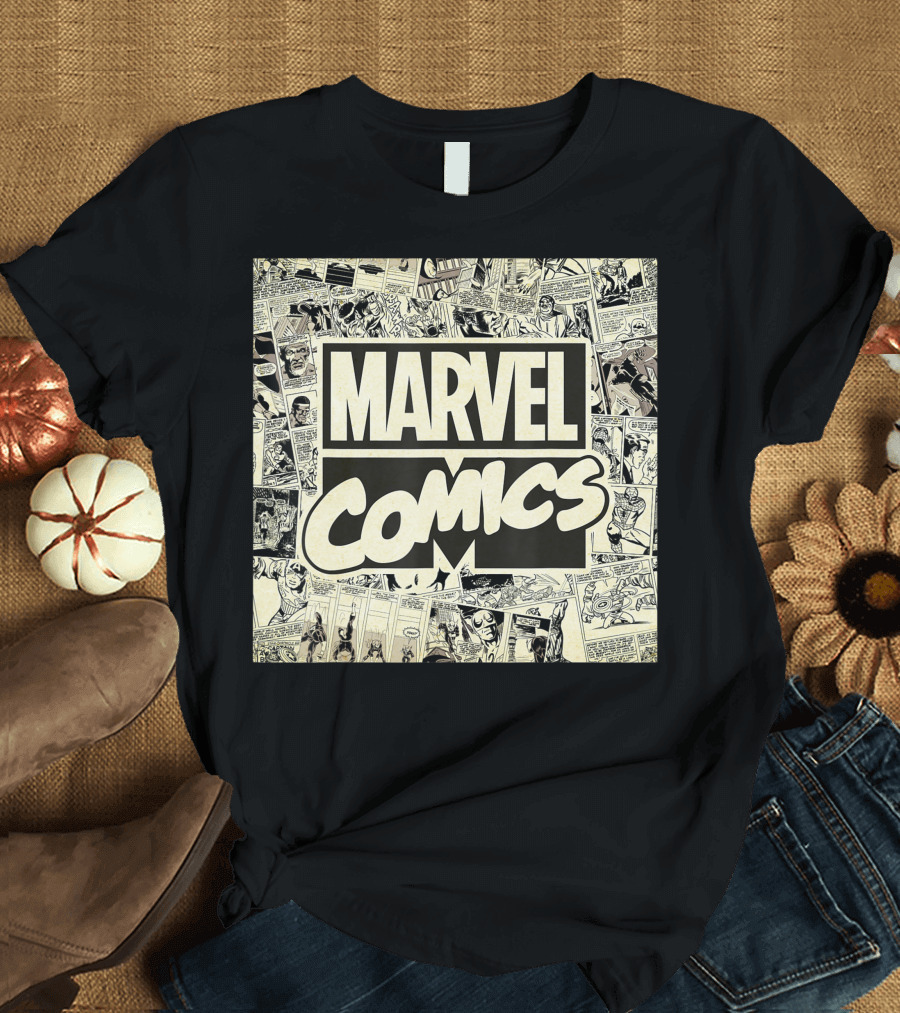 Marvel Comics Classic Retro Panel Newspaper T-Shirt