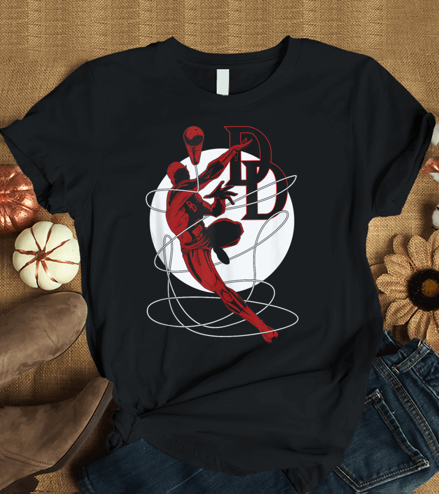 Marvel Daredevil Dynamic Red Action on DD T-Shirt