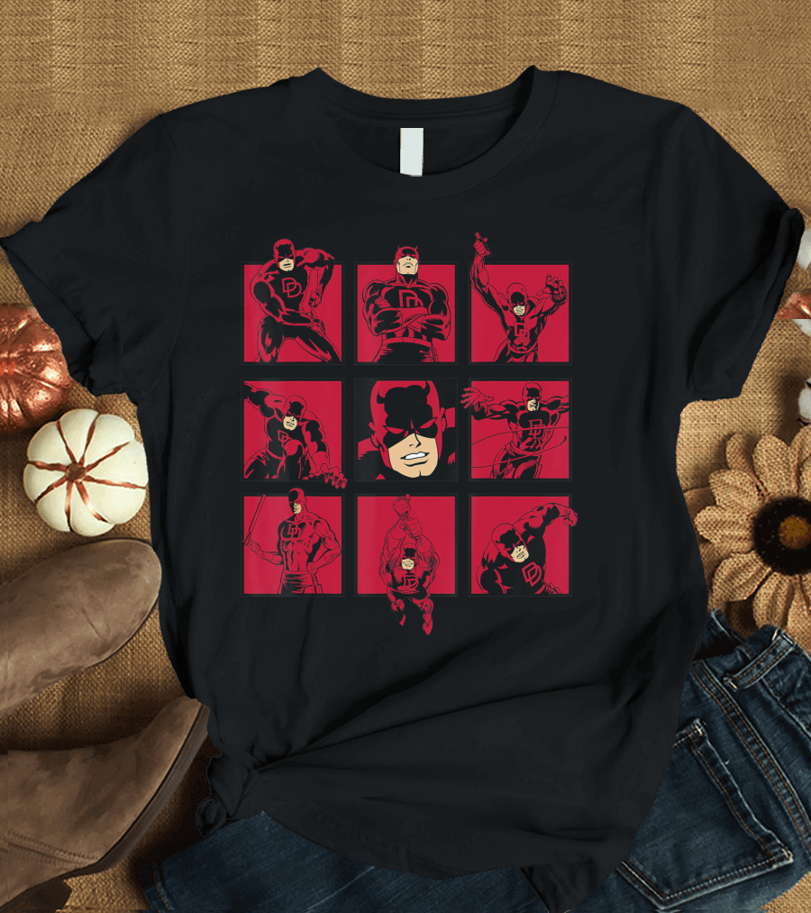 Marvel Daredevil The Faces Of The Man With No Fear Comics Panels T-Shirt