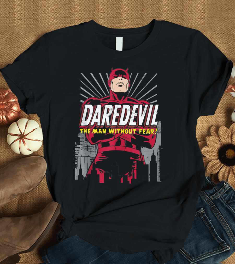 Daredevil The Man Without Fear Marvel Heroic Cityscape Pose T-Shirt