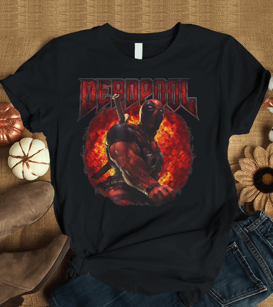 Marvel Deadpool Epic Explosive Heavy Metal Rock T-Shirt