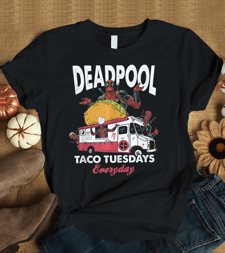 Marvel Deadpool Taco Tuesdays Everyday 24/7 Food Truck T-Shirt