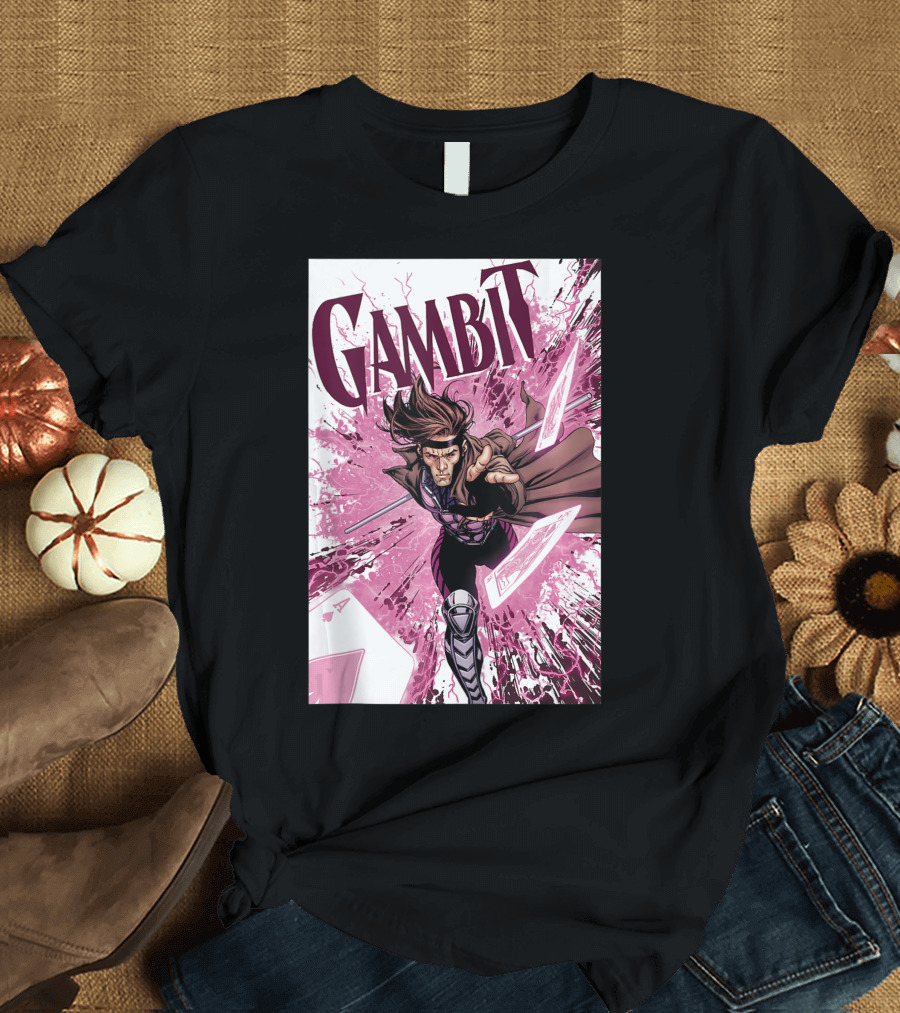 Gambit Marvel Action Pose Dynamic Comic Burst T-Shirt